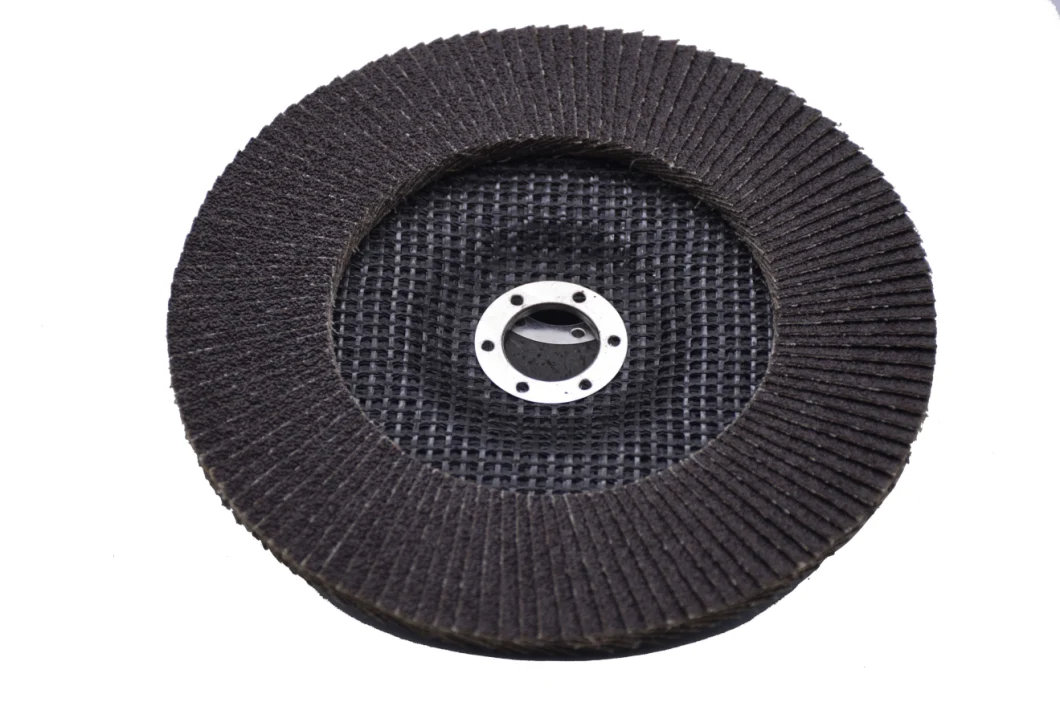 5" 60# Black High-Heated Aluminium Oxide Flap Disc with Good Heat Dispersion as Abrasive Tools for Angle Grinder Polishing Grinding