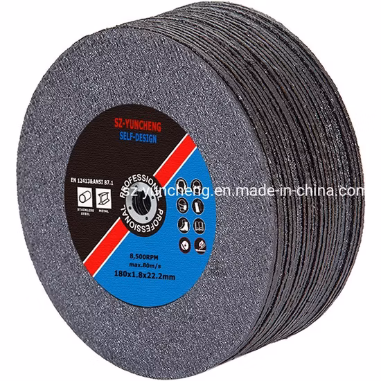 Meule à tronçonner plate renforcée de fibre de verre, meule à tronçonner abrasive pour métal et acier inoxydable